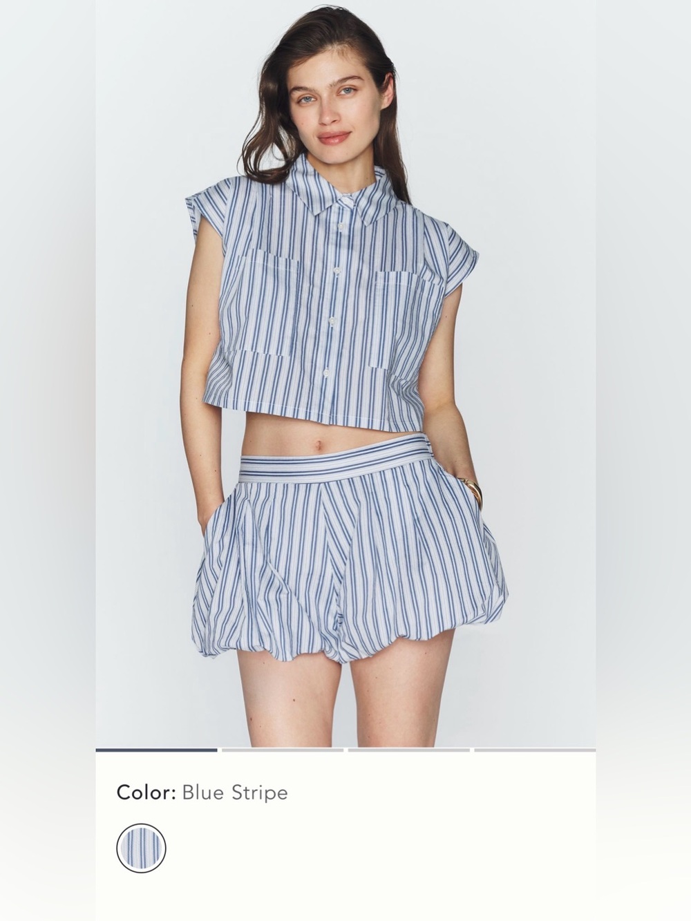 Anthropologie Maeve Striped Bubble Shorts